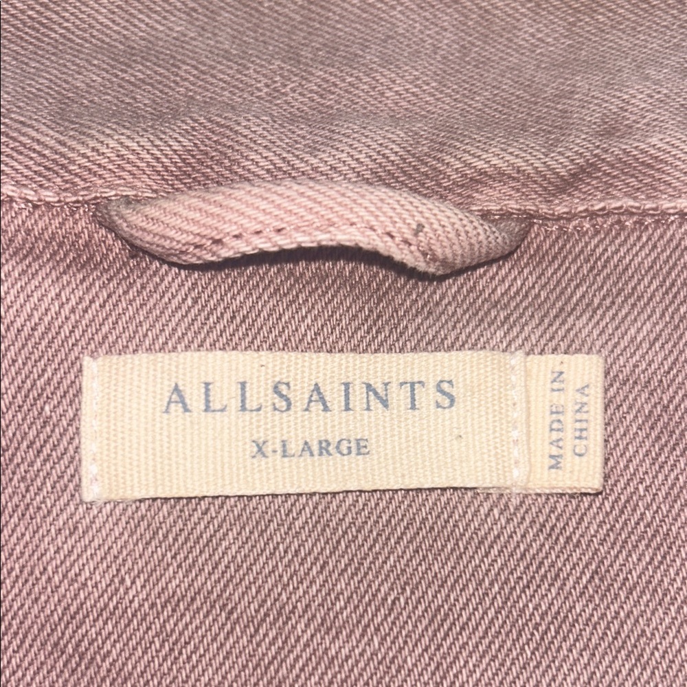 ALL SAINTS Prado Smokey Pink Denim JACKET Size XL - Picture 2 of 16